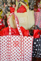 Quilted Block-Print Tote Bag