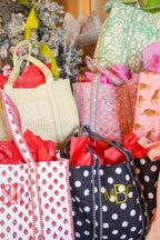 Quilted Block-Print Tote Bag
