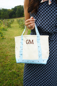 Blue & Brown Polka Dot