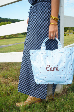 Blue & Brown Polka Dot
