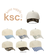 Cotton Canvas Hat - Specialty Bill Prints | Vintage Trucker Cap | Embroidery
