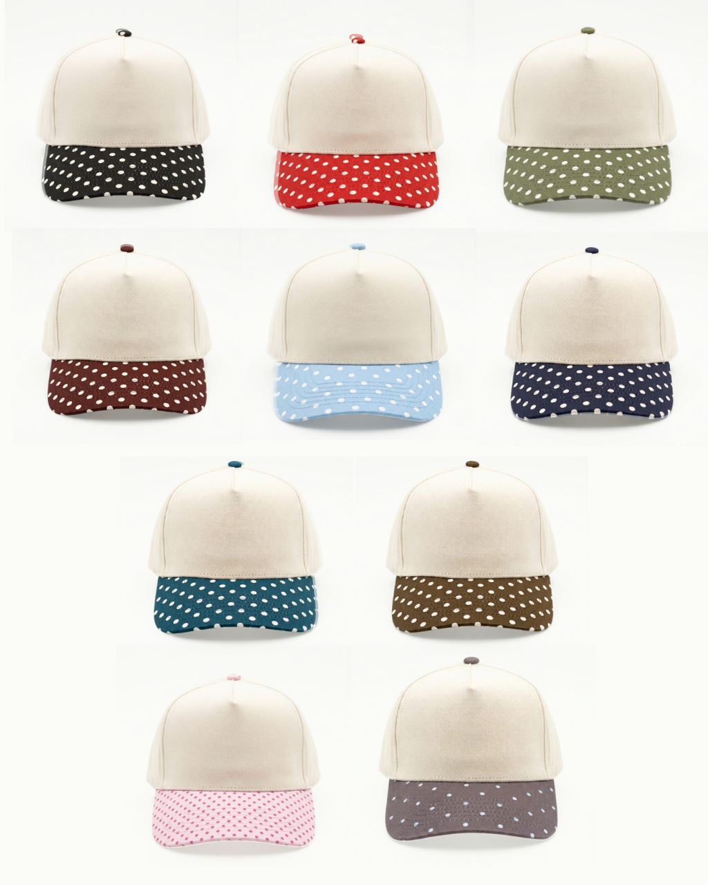 Canvas Hat - Specialty Bill Prints Polka Dots | Vintage Trucker Cap