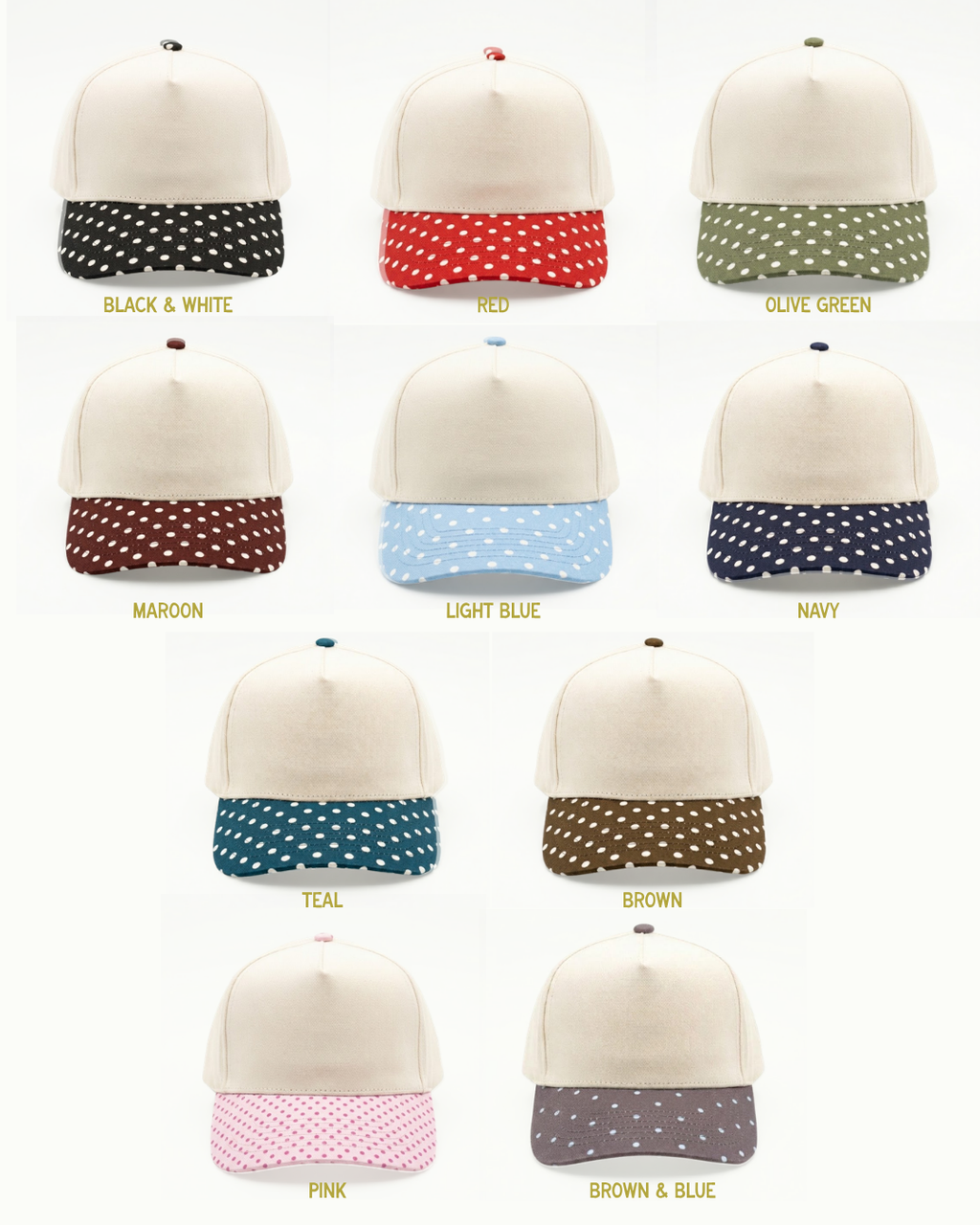 Canvas Hat - Specialty Bill Prints Polka Dots | Vintage Trucker Cap