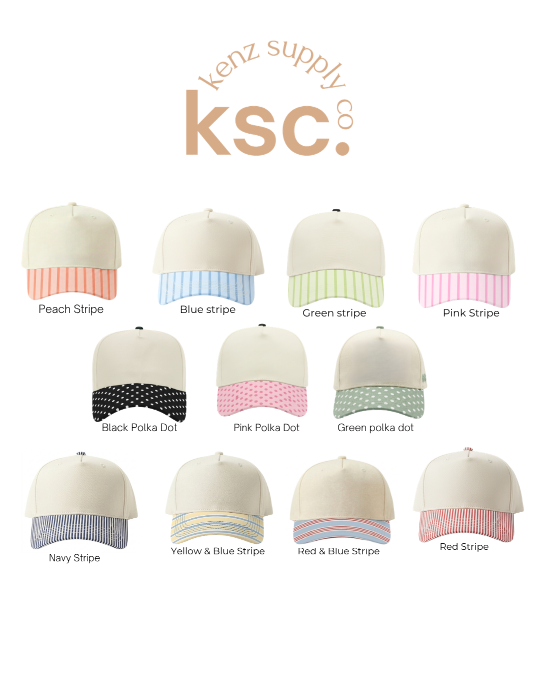Canvas Hat - Specialty Bill Prints Polka Dots & Stripes | Vintage Trucker Cap
