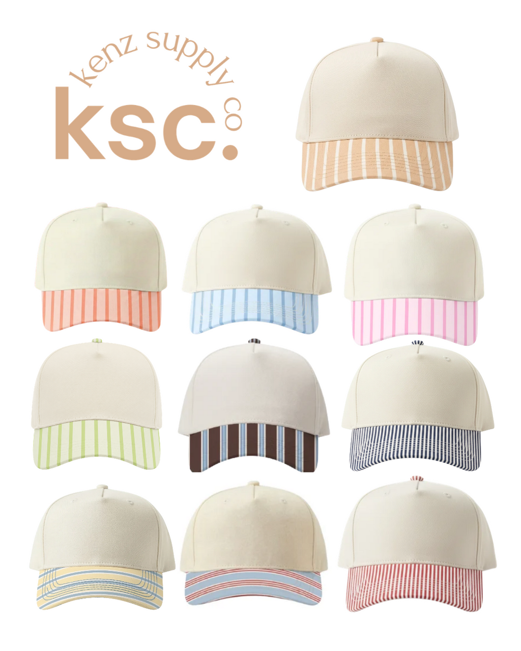 Canvas Hat - Specialty Bill Prints Stripes | Vintage Trucker Cap