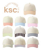 Canvas Hat - Specialty Bill Prints Stripes | Vintage Trucker Cap