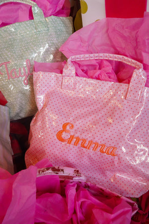 Pink & Peach Polka Dot