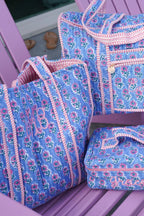 Quilted Block-Print Tote Bag