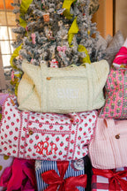 Quilted Block-Print Duffel Bag