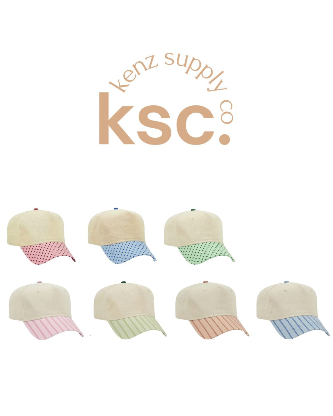 Canvas Hat - Specialty Bill Prints Polka Dots & Stripes