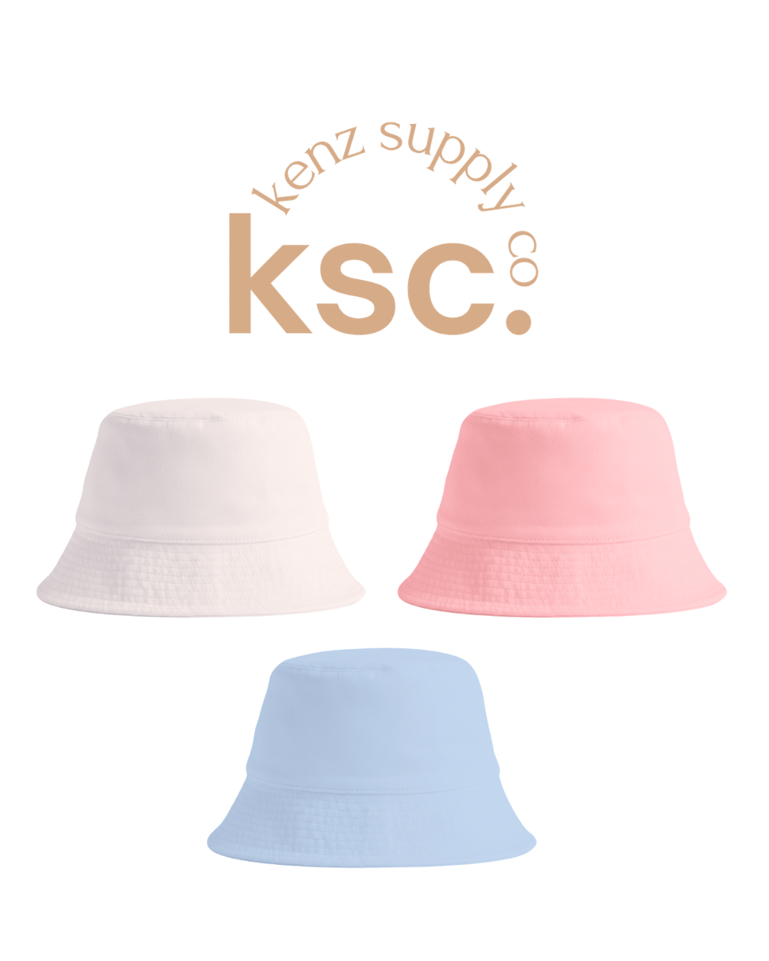 KSC Bucket Hats | Multiple Colors 100% Cotton | Easy Embroidery