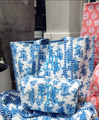 Quilted Block-Print Makeup Bag