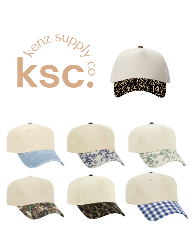 Cotton Canvas Hat - Specialty Bill Prints | Vintage Trucker Cap | Embroidery