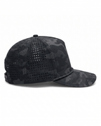 Black Camo athletic 5 panel rope cap, right view