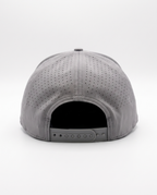 Light Grey with White Rope athletic 5 panel rope cap, back view