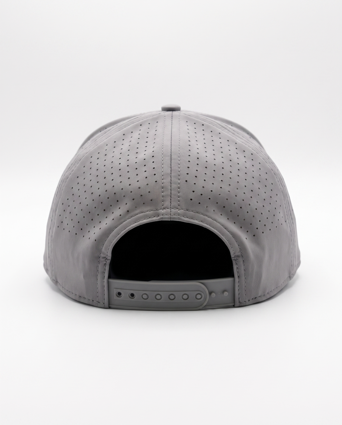 Light Grey with White Rope athletic 5 panel rope cap, back view