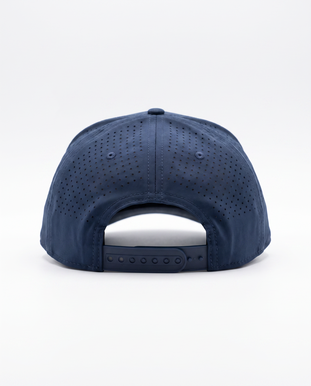 Navy with White Rope athletic 5 panel rope cap, back view