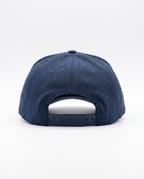 Navy with White Rope athletic 5 panel rope cap, back view