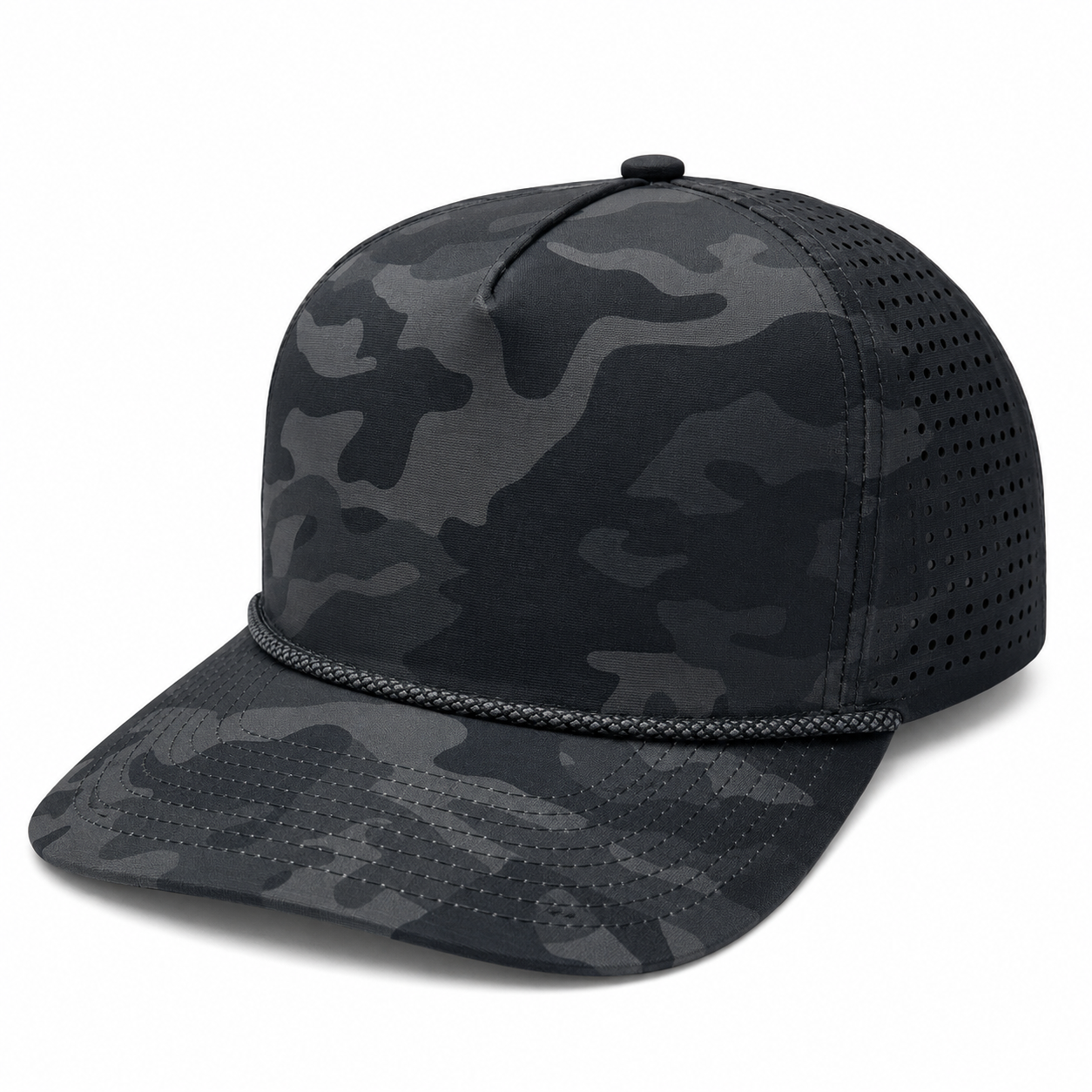 Premium Athletic 5 Panel Rope Hat | Performance Fabric Hat