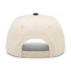 Cotton Canvas Hat specialty printed bill, Green Toile, back view, khaki canvas crown with khaki snapback strap