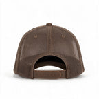 Cotton Canvas Hat specialty print, Brown Corduroy, back view, brown mesh rear panels and brown snapback strap